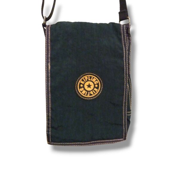Vtg Kipling Private Transport Crossbody Bag-Green-Belt Loop-Travel-Adjustable - Picture 1 of 9